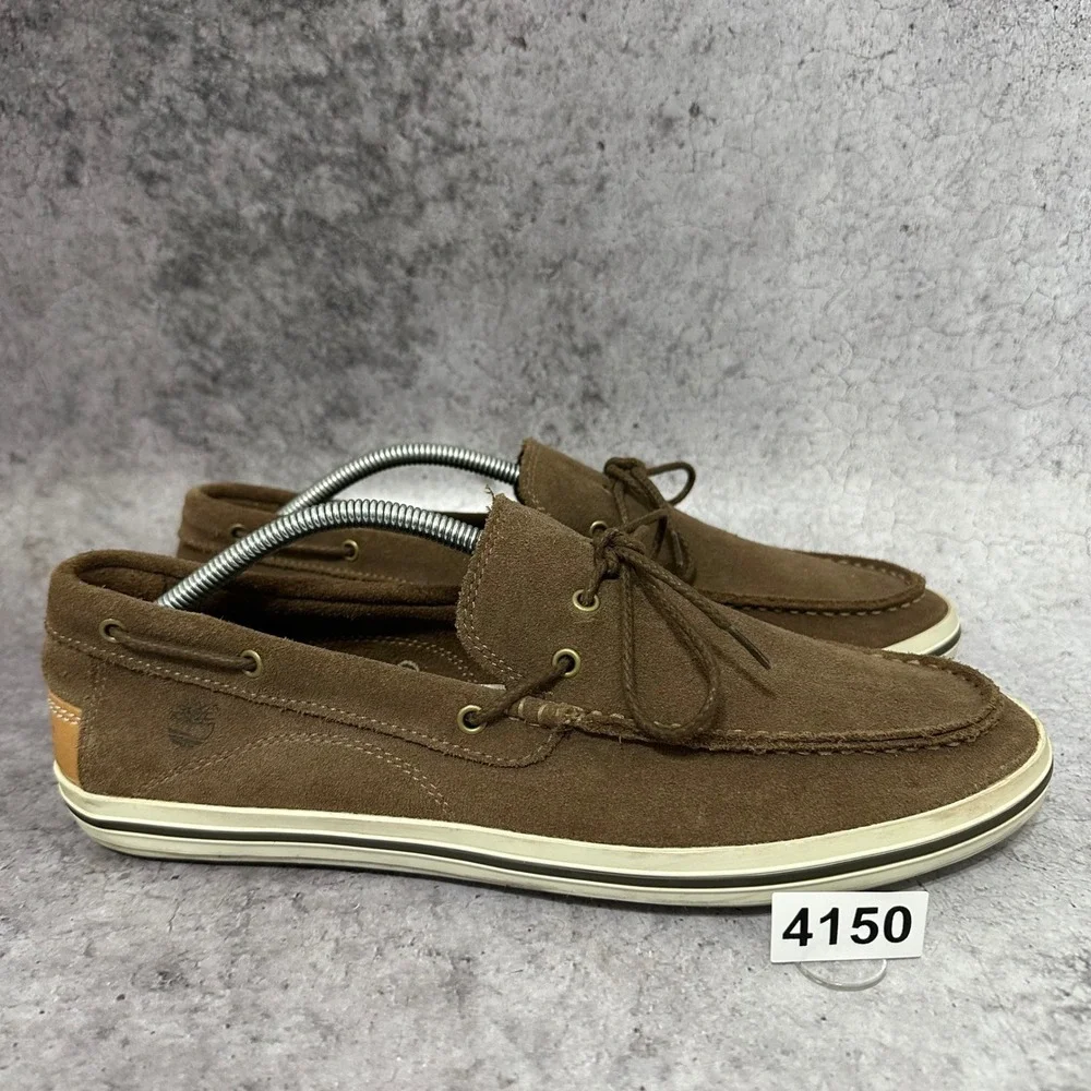 Timberland Casco Bay Loafers Mens 12 Brown Earthkeepers Suede Boat Shoes